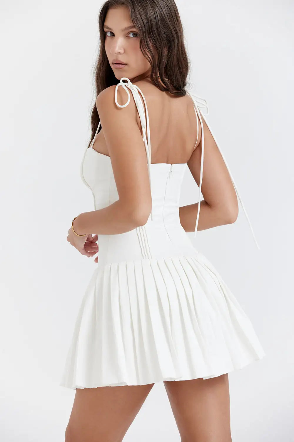 Introducing Our White Pleated Dress: Timeless Elegance Meets Modern Flair silk 2
