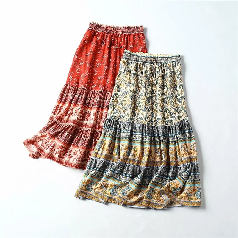 Bohemian Printed Skirt – Effortless Style & Vibrant Charm 5